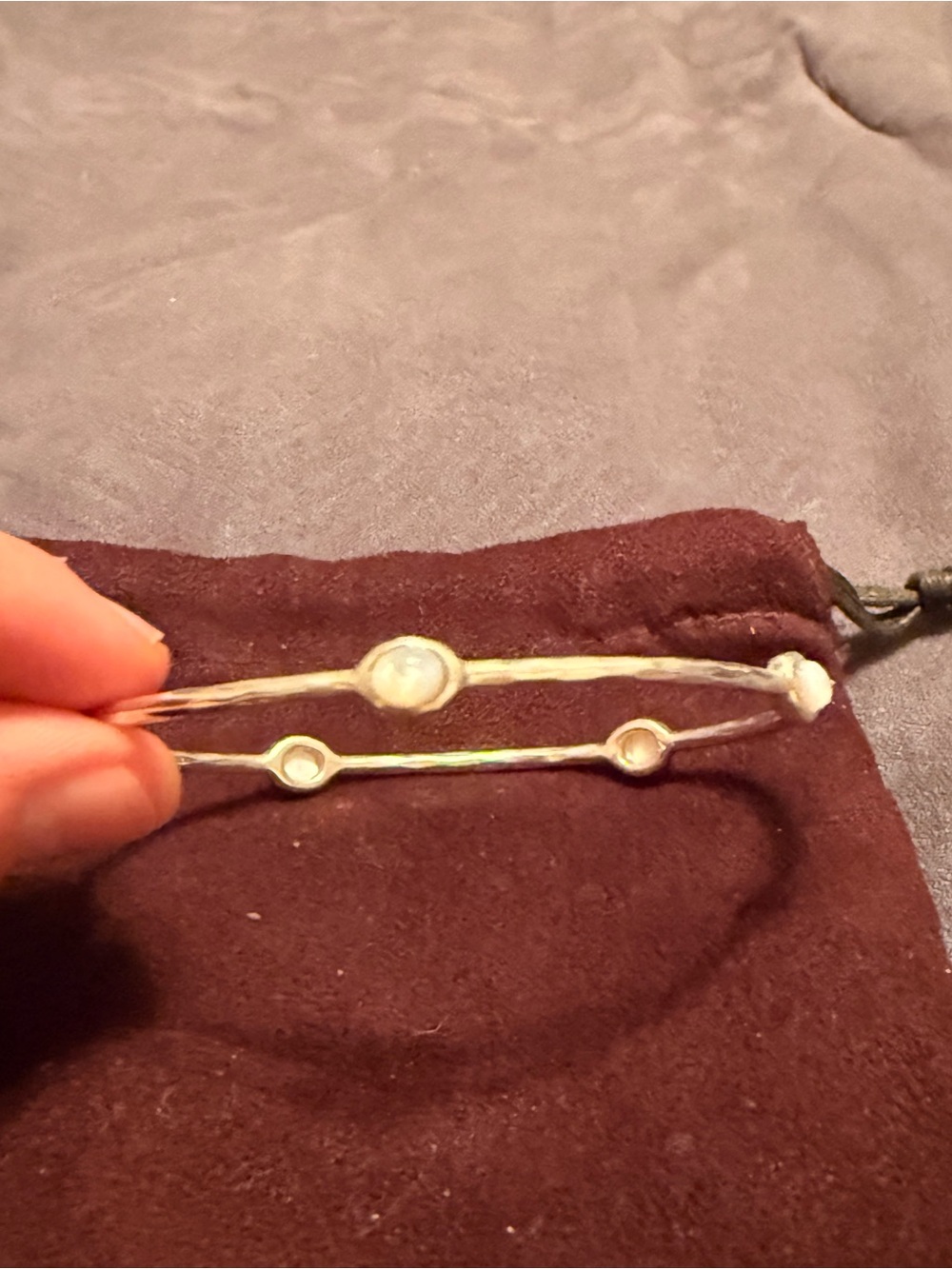 Ippolita Silver Bangle with White Stone Accents - Picture 3 of 5